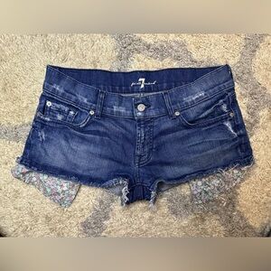 7 For All Mankind Dark Blue Jean Shorts